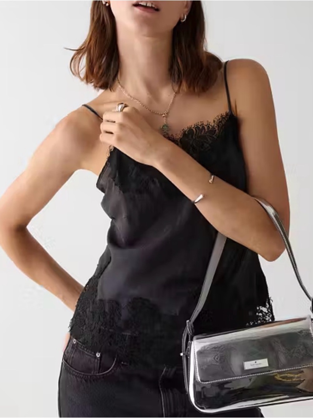 Kate Spade Bridget Mirror Metallic Small Flap Shoulder - Picture 3 of 7